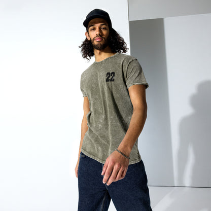 ''22'' Signature Embroidered Denim Style Tee