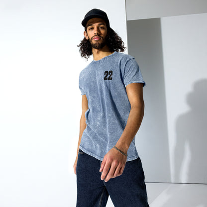 ''22'' Signature Embroidered Denim Style Tee